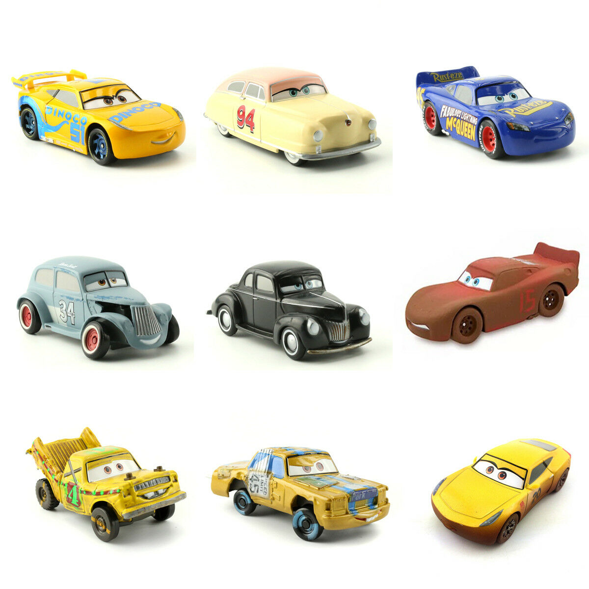 Cars 3 Crazy Eight Racers Mcqueen Taco Miss Fritter Diecast Toy Car 1:43 Loose