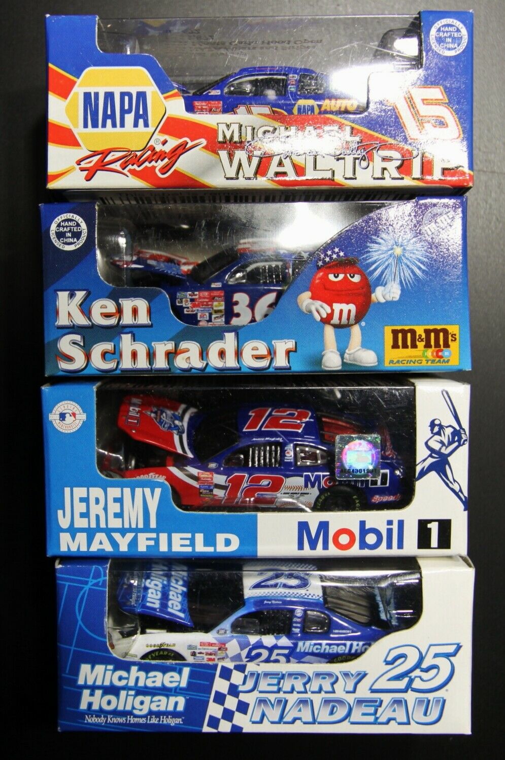 Action Nascar Cars 1:64 - Lot Of 4 Mayfield. Nadeau, M. Waltrip, Schrader  #9454