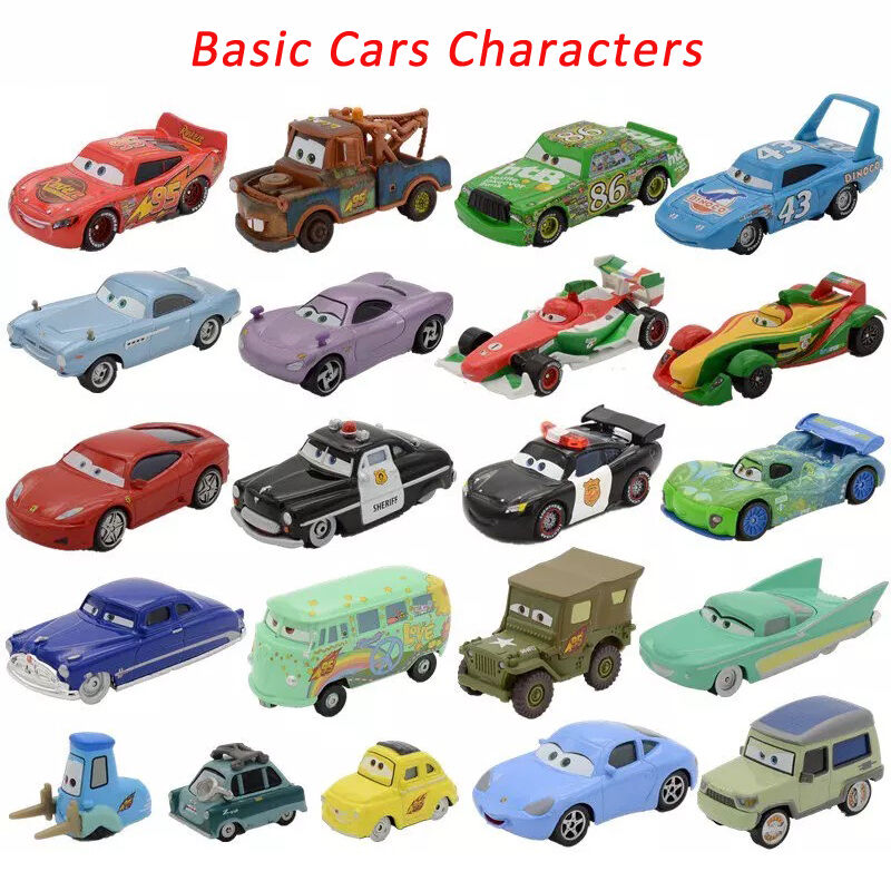 Mt Cars Basic Characters Mcqueen The King Chick Hicks Diecast Toy Car 1:55 Loose