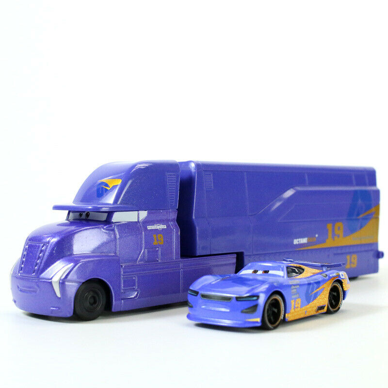 Cars 3 Toys #19 Daniel Swervez Mack Hauler Truck & Racer Metal Car 1:55 Loose