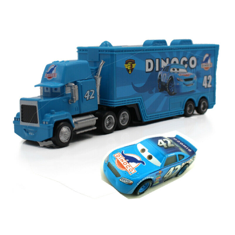 Cars 3 Toys 42# Cal Weathers Mack Hauler Truck & Racer Metal Toy Car 1:55 Loose