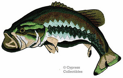 Large Mouth Bass Patch Embroidered Iron-on Fishing Fish Largemouth Novelty Gift